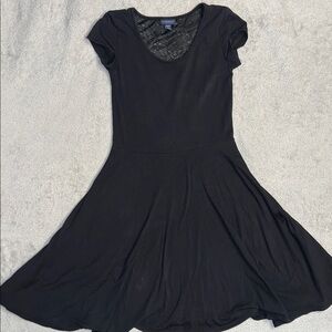 Aeropostale Black Skater Dress Lace Back Size XS Y2K coquette indie